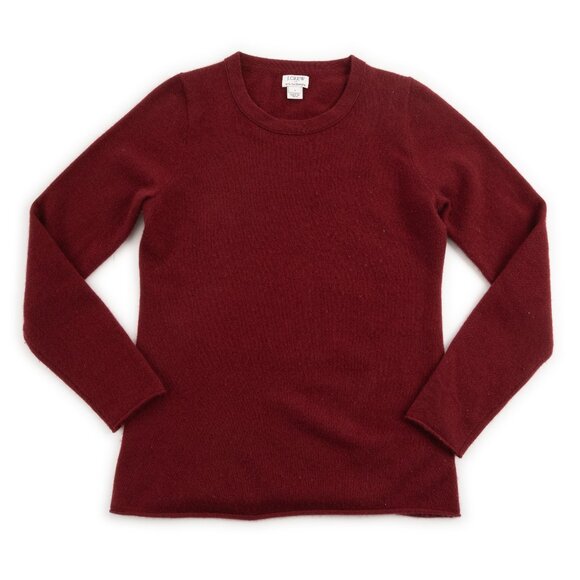J. Crew Sweaters - J. CREW 100% cashmere maroon crewneck sweater size S